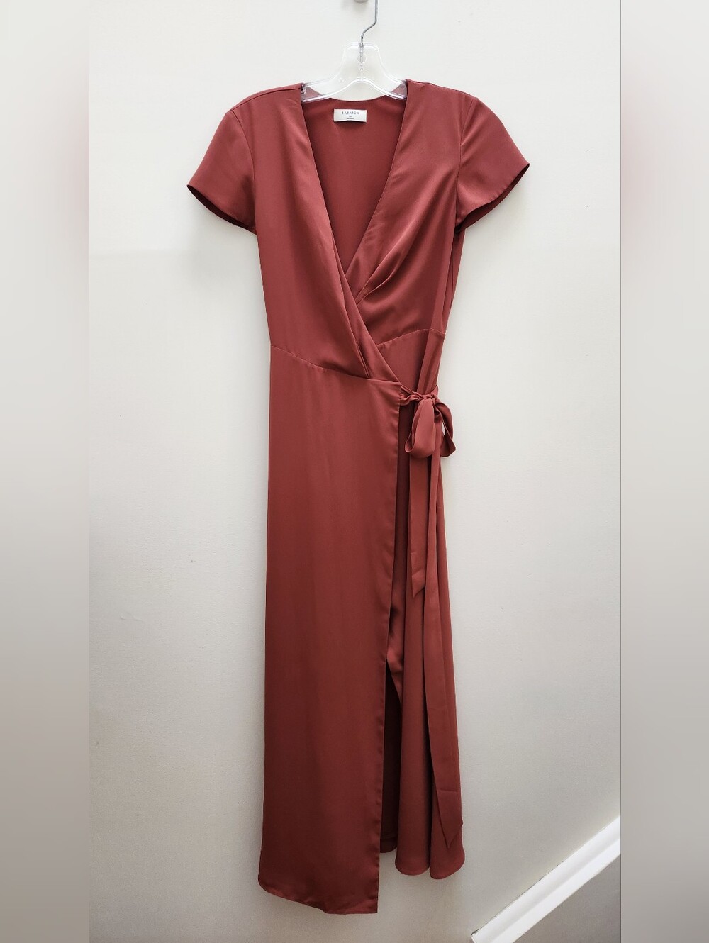 Babaton Rust Wrap Maxi Dress
